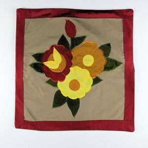 Throw Pillow Cover Embroidered Patchwork 16X16